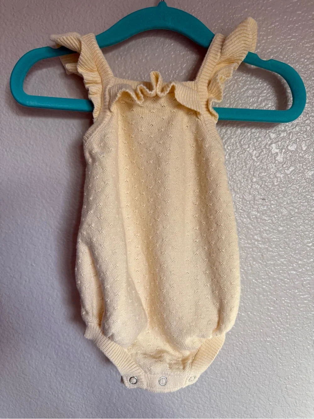 GAP Pale Yellow Ruffle Strap Knit One-Piece
